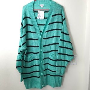 Lularoe Lucille Mint & Black Stripe Sweater NWT